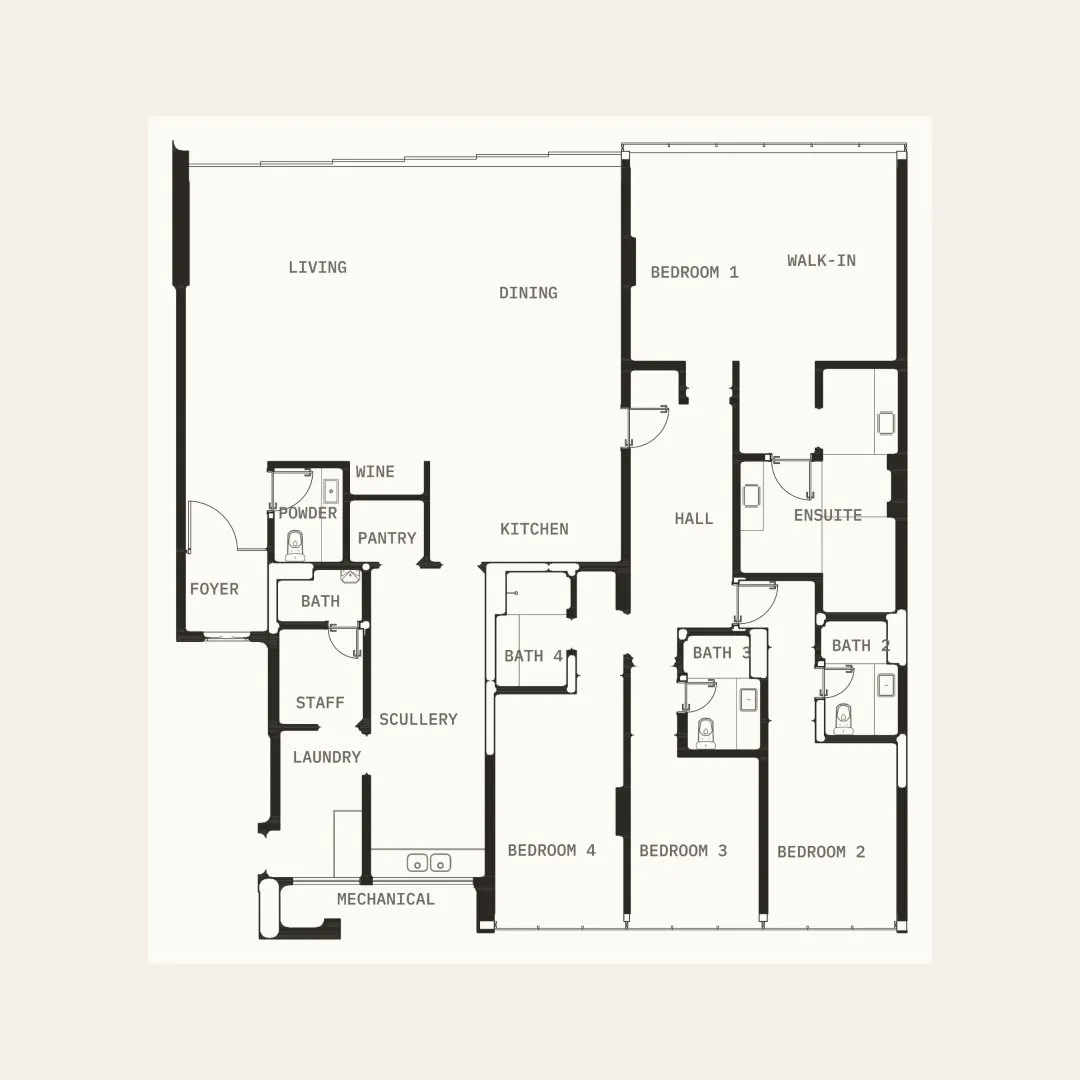 Maquete eletrônica 3D de um apartamento vista de cima